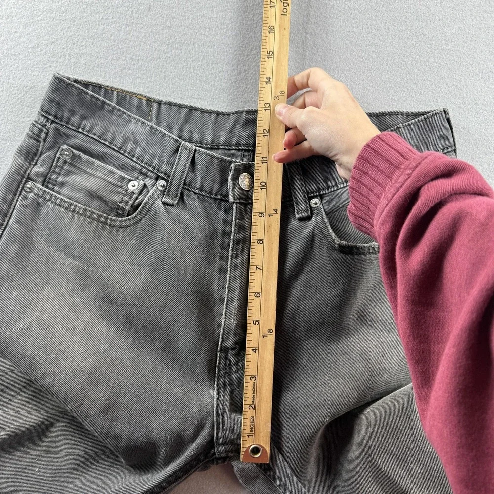 Levis 505 Jeans Mens 32x31 Gray Medium Wash Regular Straight Distressed Denim